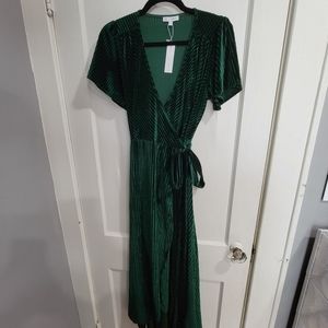 Baltic Born wrap dress - emerald greeb